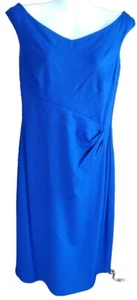 LAUREN Ralph Lauren Royal Blue Off-the-Shoulder Sleeveless Cocktail Dress Size 6 - Picture 1 of 12