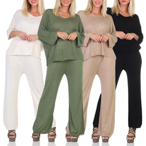 Damen Zweiteiler Fein Strick Pullover Hose Freizeit Anzug 2-Teiler Set - Bild 1 von 17