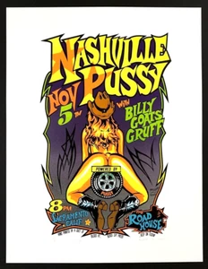 Nashville Pussy POSTER Billy Goats Gruff 2003 Siebdruck signiert nummeriert Gossett - Bild 1 von 3