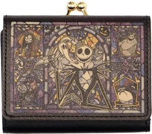 Tim Burton Nightmare Before Christmas-Wallet Tri-Fold Mini Stained Glass Leather - Picture 1 of 4