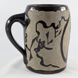 1903 Yale Art Pottery Stoneware Mug with Lady Figure Decoration - Picture 1 of 6