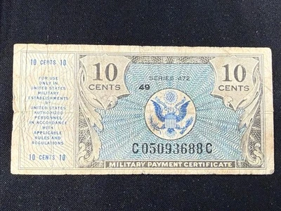 1948 U.S. 10 Cents Military Payment Certificate Series 472 P#M16  SPC1625 - Image 1 of 2