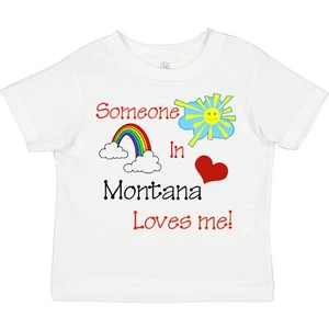 Inktastic Someone In Montana Loves Me! Toddler T-Shirt Love State Rainbow Sun - Picture 1 of 6