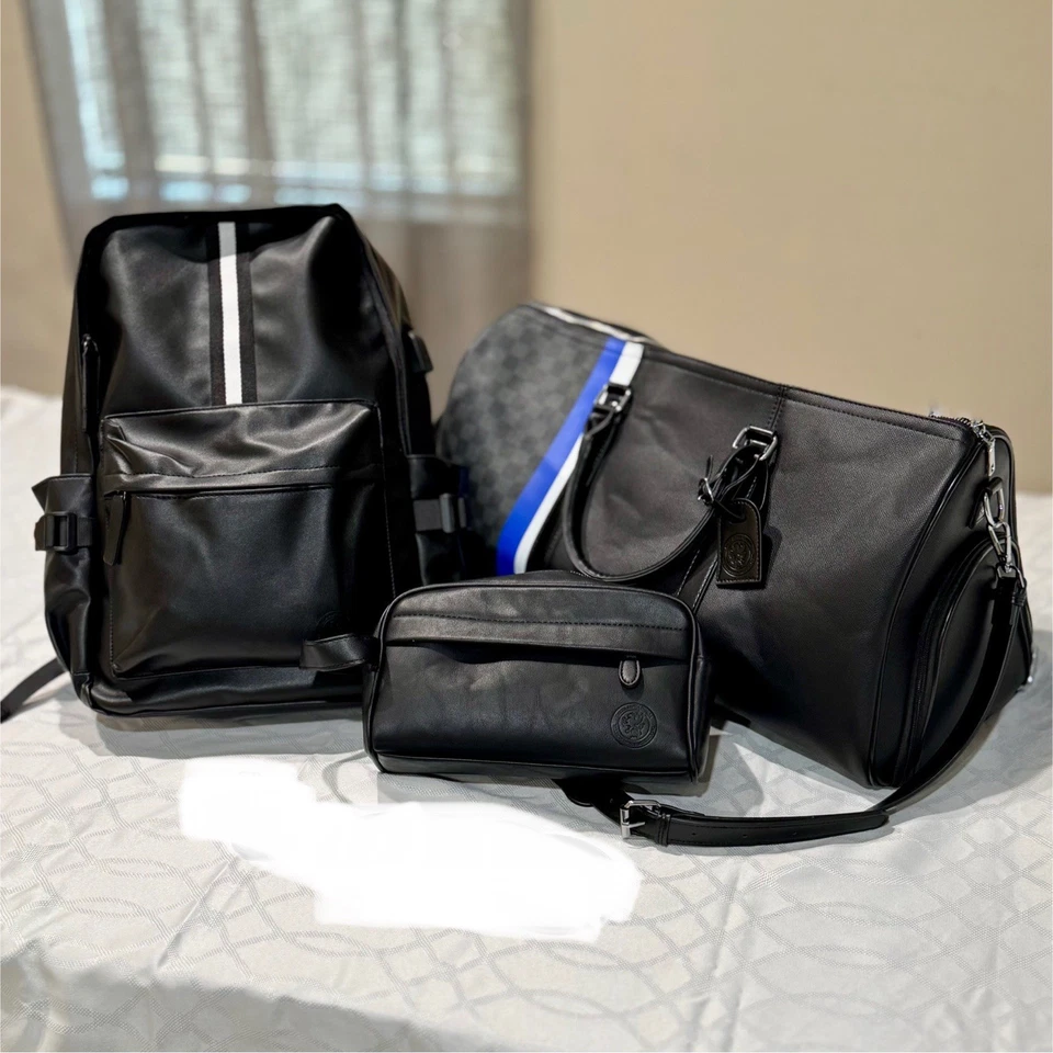 Juego de viaje bolsa de lona mochila bolsa de artículos de tocador Foto 1 de 4