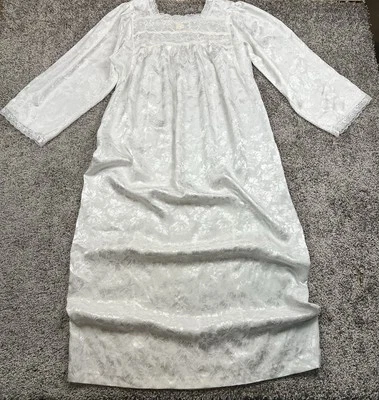 DE COLECCIÓN CHRISTIAN DIOR Camisón Mujer M Blanco Jacquard Satinado Encaje Sin Mangas Vestido de Novia Foto 1 de 4