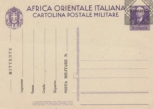 Italien: Ganzsache F22 Africa Orientale Italiana-Postale Militare - Bild 1 von 2