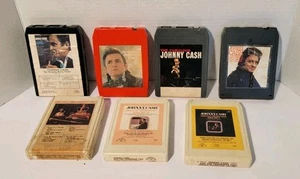 Vintage Lot Of 7 "Johnny Cash" 8 Track Tapes - Picture 1 of 8
