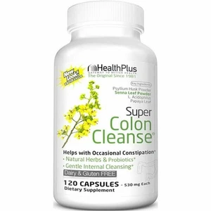 Health Plus Super Colon Cleanse Occasional Constipation Relief Capsules 120ct - Picture 1 of 4