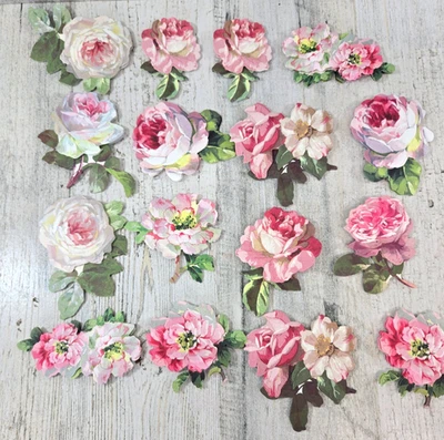 Anna Griffin Card Making 16 Pink & Red Roses Embellishments - Image 1 of 4