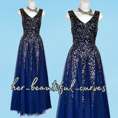 QUIZ SEQUINS MAXI EVENING OCCASION PARTY DRESS SIZE 14 new with tags - Image 1 of 4