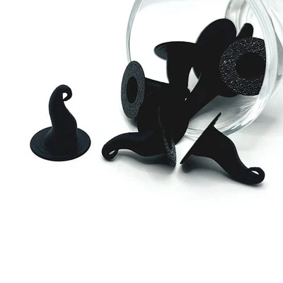 Dijes 3D sombrero bruja negro, 18x20 mm - vendedor de EE. UU. Foto 1 de 4