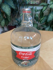 Coca-Cola One Gallon Soda Fountain Syrup Glass Jug With Label And Cap 1970’s? - Picture 1 of 8