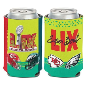 Kansas City Chiefs vs Philadelphia Eagles Super Bowl LIX 12oz. Can Cooler Koozie - Picture 1 of 1