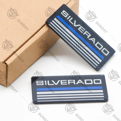 2X FOR Silverado Emblem 1988-98 Side Roof Pillar Cab Badge Nameplate Blue Foto 1 de 3