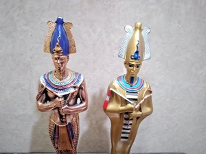 Juego de 2 estatuas egipcias - Diosa Osiris, Dios de los difuntos, 12 pulgadas - Imagen 1 de 19