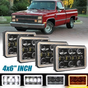 4x6" Led Headlight Turn Lamp For GMC C1500 2500 3500 K1500 K2500 K3500 1982-1986 - Picture 1 of 12