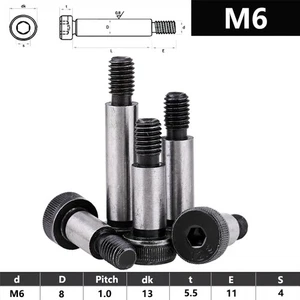 M6 SHOULDER BOLTS 8MM SHAFT OD HIGH TENSILE 12.9 SOCKET HEAD ALLEN KEY SCREWS - Picture 1 of 6