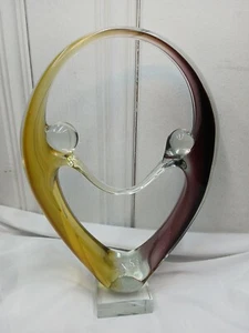 Diamant Stern Murano Stil mundgeblasen Paar zwei Personen 11 cm lila/gold - Bild 1 von 10