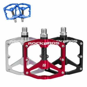 ROCKBROS 9/16" Bicycle Lightweight Carbon Fiber Pedals Sealed Bearing Flat Pedal - Picture 1 of 12