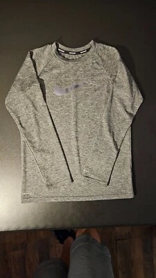 Nike Swim UPF40+ Dri-Fit Youth L Gray Long Sleeve Shirt - Image 1 of 4