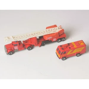 Matchbox 1984 1:80 Fire Engine #8 Fire Dept + 1980 1:114 Command Vehicle Foam - Picture 1 of 23