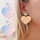 Lover Album Heart Hoop Earrings Beautiful Colorful Acrylic Jewelry Gif U9P4