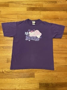 90s Alice In Wonderland Cheshire Cat Smile Vintage T-shirt Medium Purple Disney - Picture 1 of 7