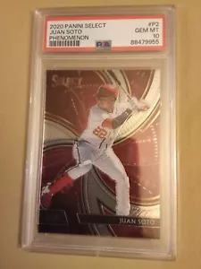 2020 Panini Select Juan Soto #P2 Graded PSA 10 GEM MINT Rookie Baseball Card - Picture 1 of 2