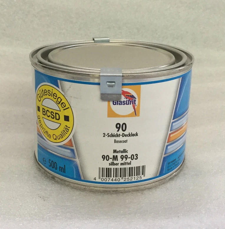 Glasurit 90-M 99/03 Vernice Miscelata ad Acqua Metallico Argento Mittel 0,5 Lt. - Immagine 1 di 1