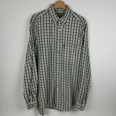 Camisa con botones BERETTA manga larga bolsillos de franela algodón a cuadros para hombre grande L Foto 1 de 4