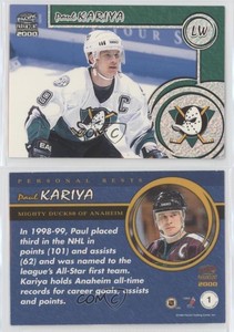 1999-00 Pacific Paramount Personal Bests Paul Kariya #1 HOF