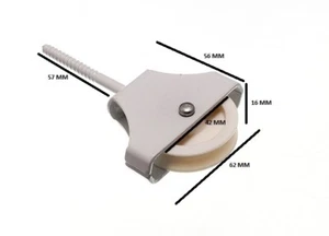 Single Wheel Screw In Pulley White ( Pack Of 100 ) - Picture 1 of 1