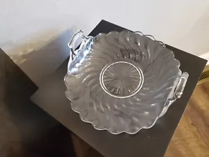 Schöner eleganter Glas Fostoria Kolonie Muster großer gebogener gegriff server - Bild 1 von 4