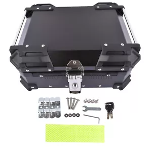 25L Universal Motorcycle Top Box Waterproof Luggage Scooter Trunk Storage Black - Picture 1 of 11