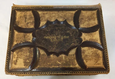 1871 Antique Family Bible Albert Ellis Family Records Death 14 Tin Plate Photos  - Image 1 of 4