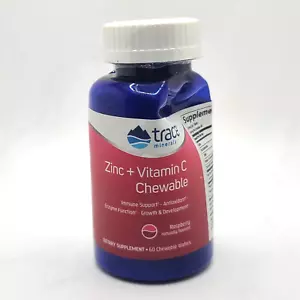 Trace Minerals Zinc + Vitamin C Chewable - 60 Raspberry Chewables SEALED Read - Picture 1 of 5