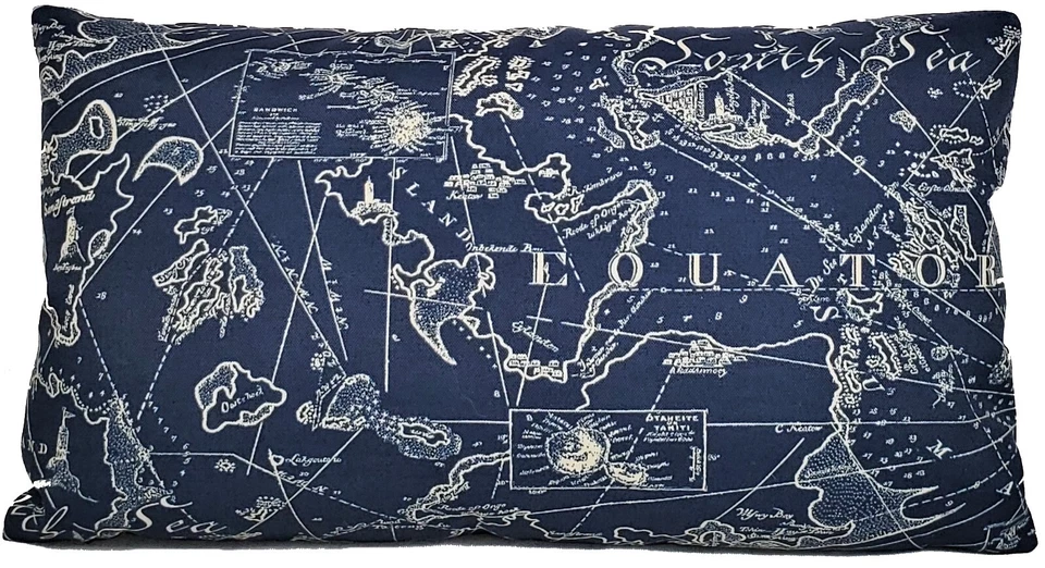 Tommy Bahamas South Seas Funda Almohada Náutica Exterior 12x20 Lumbar Foto 1 de 4