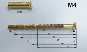 M3, M4 SCREW CONNECTING BOLTS WITH SLEEVES FOR DOOR HANDLES, ROSES, ESCUTCHEONS - Picture 1 of 17