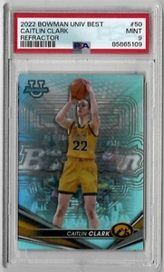Caitlin Clark==2022 Bowman University Best #50==REFRACTOR==PSA 9==Rookie Card== - Picture 1 of 2