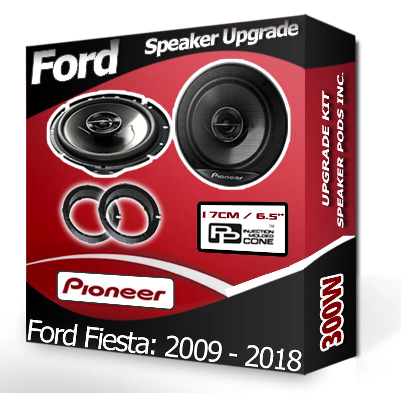 Ford Fiesta Front Door Speakers Pioneer car speakers + adapter rings pods 300W - Image 1 of 1