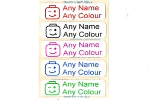 20 Lego Cabeza Impresa Plancha en Nombre Etiquetas Cintas Etiquetas Ropa Escolar Personalizada - Imagen 1 de 1