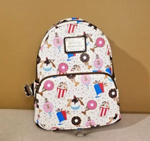 Loungefly Disney Chip N' Dale Sweet Treats Desserts Donuts Mini Backpack NEW - Picture 1 of 12