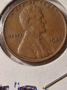 Centavo de trigo 1945-P - circulado - sin marca de ceca, L en el borde. - Imagen 1 de 8