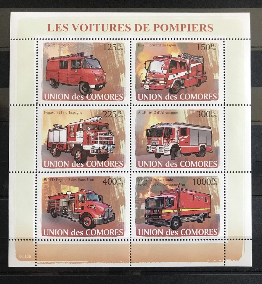 Comoros - Viaturas Dos  Bombeiros / Firefighters - Timbres / stamps MNH** CB2 - Image 1 of 1