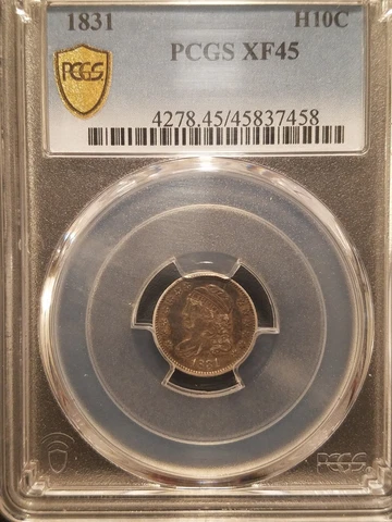 1831 Capped Bust Half Dime * PCGS XF45 * Mintage 1,242,700 * Original Surfaces Cover