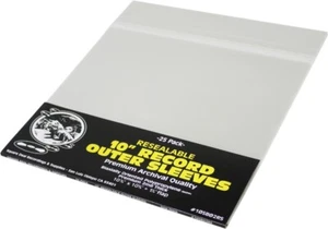 (25) 10” Vinyl Record Outer Sleeves – 2mil Thick RESEALABLE Archival Clear BOPP - Imagen 1 de 4