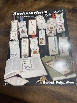 1984 Bookmarkers Or Just Frame Em' Cross Stitch Pattern Book Teacher Bear Recipe - Image 1 of 4