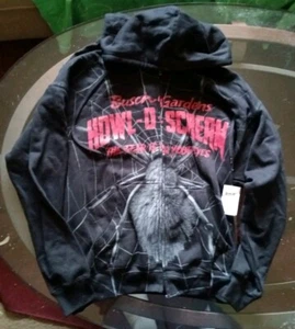Busch Gardens Howl-O-Scream Zip Hoodie Jacket Men's Size SMALL NWT - Picture 1 of 4