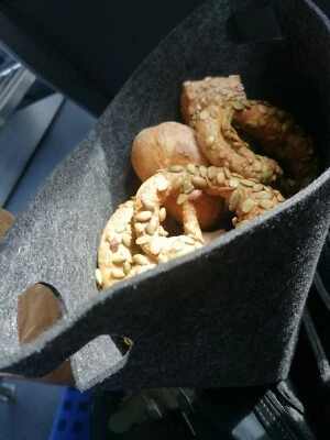 Scandi Brotkorb Korb Filz Grau Antrazith Schiff Tasche manufactun - Bild 1 von 4