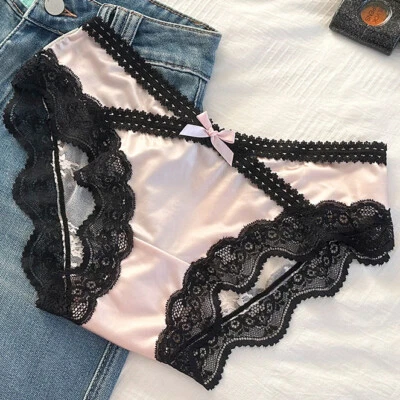 6 Pack Lot Sexy Womens Satin Panties Brief Lace Ladies Underwear Bikini Lingerie - Image 1 of 4